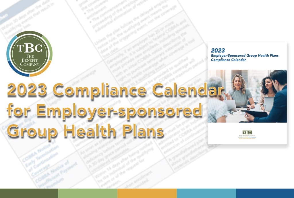 2023 Compliance Calendar for Employer-sponsored Group Health Plans